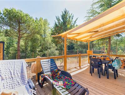 Terras van de Cottage 5 pers 3 bloemen