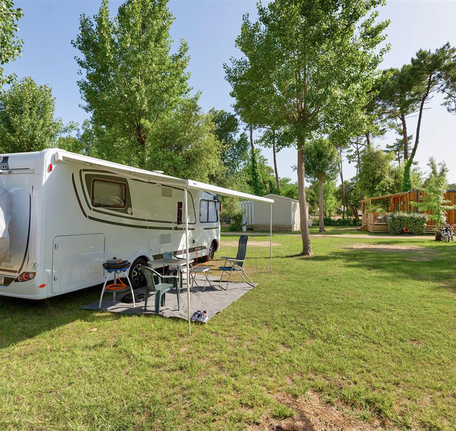 Kale plaatsen met stroom 2 bloemen op Camping Les Sirènes 