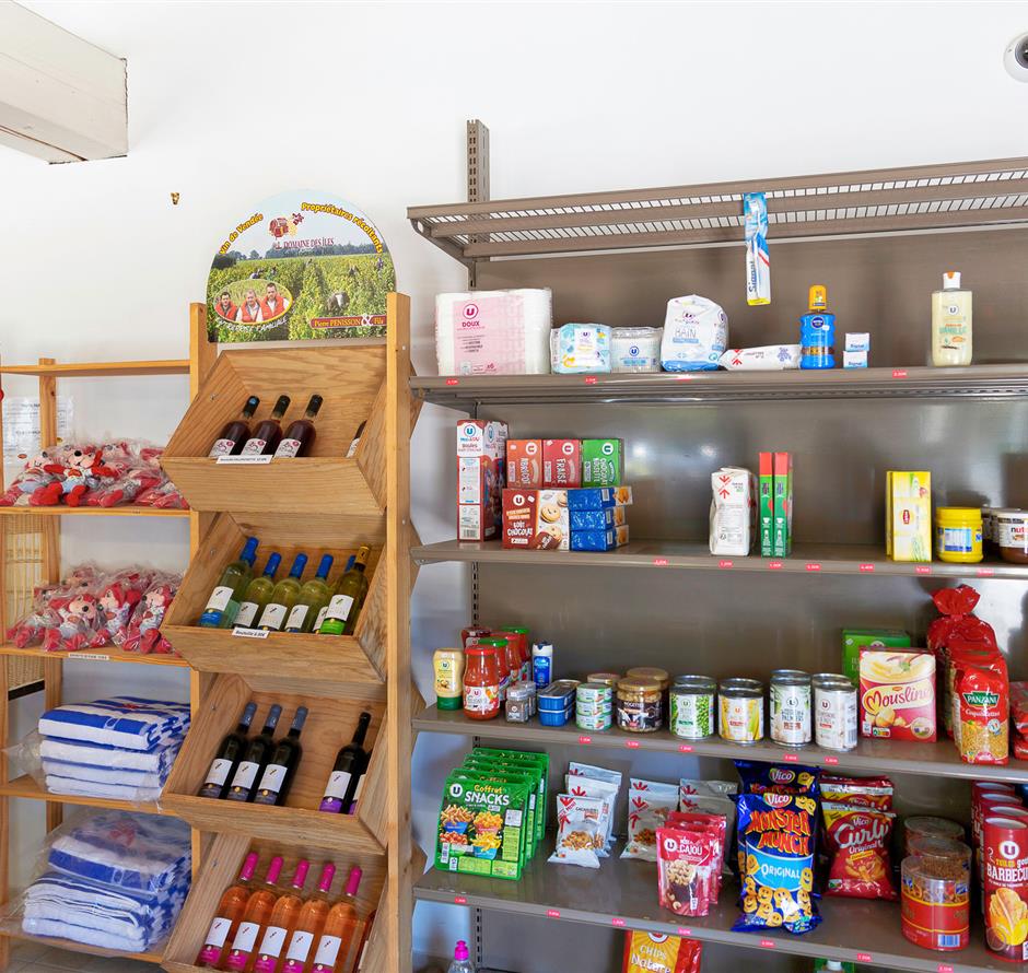 Supermarkt op camping Les Sirènes 