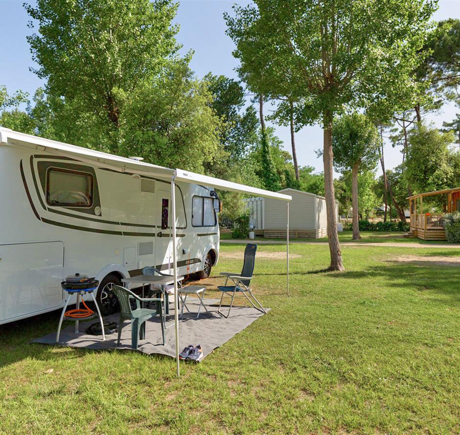 Kale plaatsen met stroom 2 bloemen op Camping Les Sirènes 
