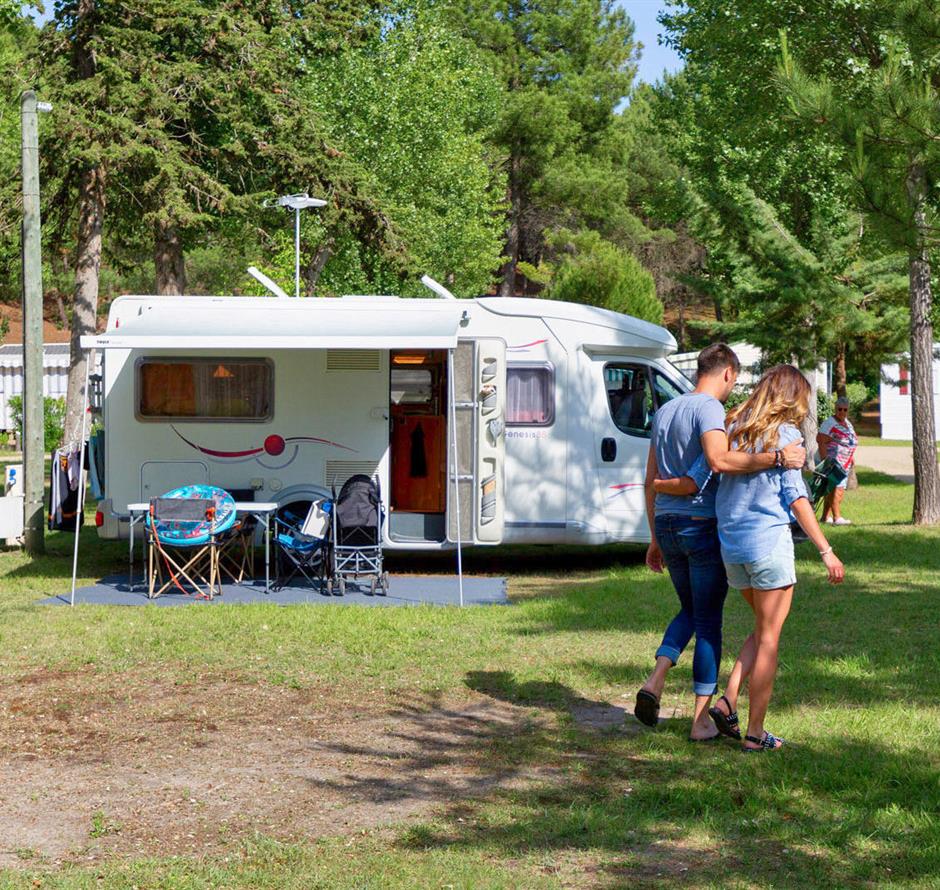 Kale plaatsen met stroom 2 bloemen op Camping Les Sirènes 