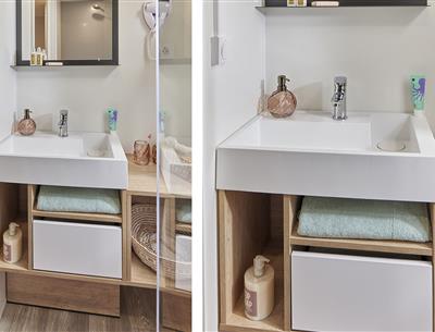 Badkamer in de 4-persoons premium cottage