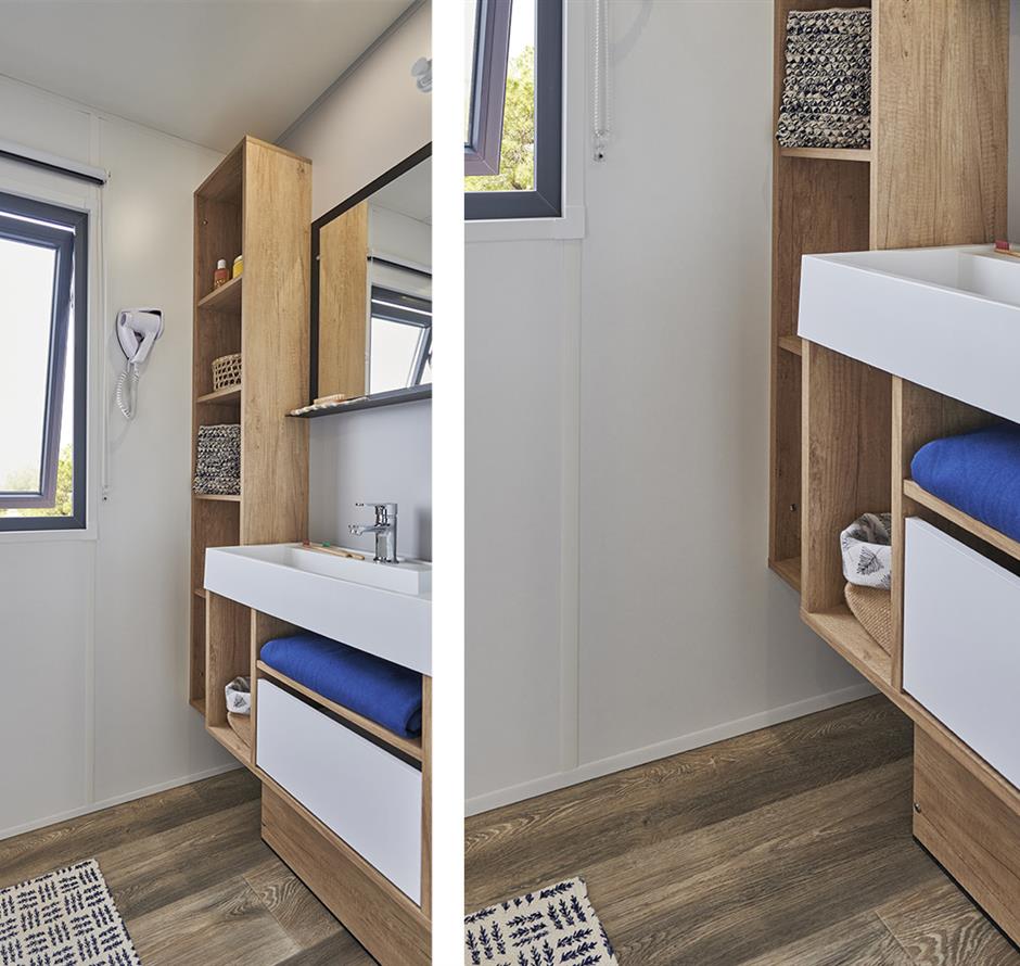Badkamer in de 6-persoons premium cottage 