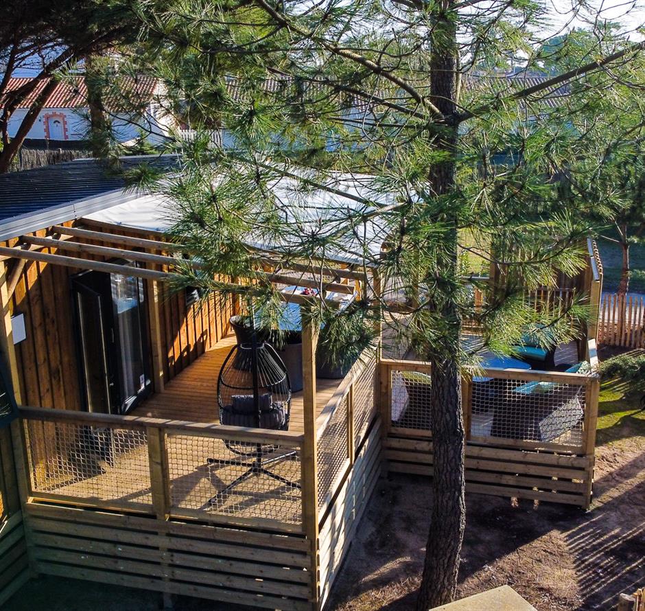 Buitenaanzicht van de 4-persoons premium cottage 